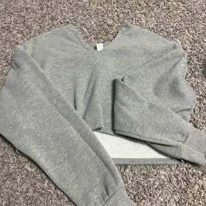 simple grey cropped hoodie